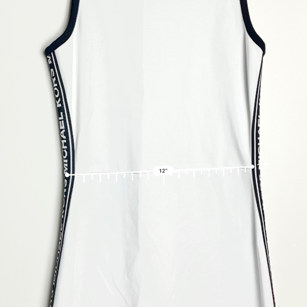 Ultra Rare! Michael Kors Women's MKGO Logo-Tape Dress White with Zip - Picture 8 of 10